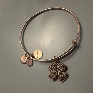 Alex and Ani Rose Gold Clover Charm Bracelet